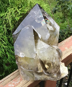 Smokey Citrine Quartz Crystal Large 22 lb. Generator ~ 11" Tall ~ Polished Points ~ Crystal Pyramid ~ Sparkling Inclusions ~ Free Standing