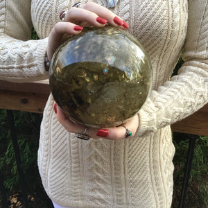 Citrine Crystal Ball 10 Lb. Large Ultra Clear Smokey Polished Sphere ~ 5" Wide ~ Stunning, Transparent, Sparkling Inclusions ~ Fast Shipping