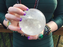 Load image into Gallery viewer, Clear Quartz Crystal Ball Large 2 Lb. 10 oz. Polished Sphere ~ 3 1/2&quot; Wide ~ Beautiful Sparkly Reiki Feng Shui Display ~ Stunning Show Piece