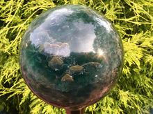 Load image into Gallery viewer, Fluorite Crystal Ball Large 6 Lb. 13 oz.  Polished Sphere ~ 5&quot; Wide ~ Beautiful Rainbow Purple Colors ~ Reiki, Altar Meditation Room Display