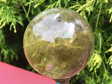 Load image into Gallery viewer, Citrine Golden Yellow 9.9 oz. Crystal Ball ~ 2&quot; Wide  Polished Sphere ~ Sparkling Smokey Inclusions Phantom Prisms ~ Altar, Reiki Display