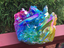 Load image into Gallery viewer, Aura Quartz Crystal Large 16 Lb. Cluster ~ 10&quot; Long ~ Massive ~ Angel Rainbow Colors ~ Red, Blue, Green ~ Magnificent Centerpiece Display