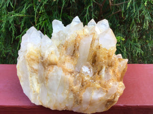 Elestial Clear Quartz Crystal Large 2 lb. 10 oz. Golden Healer Cluster ~ 5" Long ~ Rare Meditation Stone Reiki Display ~ Fast Free Shipping