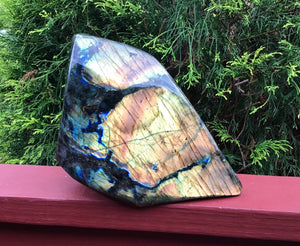 SOLD OUT ~ Reserved for Dana ~ Payment 5 of 12 ~ Labradorite Large 11 lb. Crystal Cluster ~ Flashiest Gold and Blue ~ 9" Tall ~