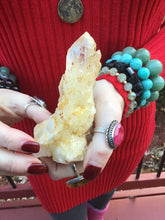 Load image into Gallery viewer, Elestial Quartz Crystal Cluster Large 6 oz. Wand ~ 4&quot; Long ~ Big Natural Tibetan Golden Healer ~ Sparkling Gold Crystal Cascading Points