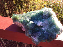 Load image into Gallery viewer, Fluorite Quartz Crystal Large 6 Lb. Cluster ~ 8&quot; Long ~ Deep Green White Feldspar Ultra Sparkly ~ Big Amazing Altar Display ~ Museum Quality
