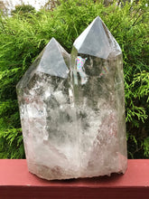 Load image into Gallery viewer, Clear Quartz Crystal Large 18 lb. 6 oz. Generator ~ 11&quot; Tall ~ Double Point Twin Flame Transparent Crystal ~ Sparkly Rainbow Inclusions
