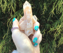 Load image into Gallery viewer, Elestial Quartz Big 3 oz. Golden Healer Crystal ~ 3&quot; Long ~ Sparkling, Clear Point, Gentle Gold Base Cascading Baby Points ~ Fast Shipping