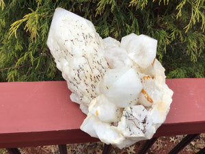 Elestial Quartz Crystal Large 8 lbs. 11 oz. Cluster 9" Long ~ Sparkling White Inclusions Ultra Rare Specimen ~ Big Ancient Crystal Display
