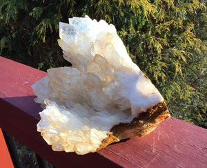 Elestial Clear Quartz Crystal Large 3 lb. Golden Healer Cluster ~ 5" Long ~ Rare Sparkling Meditation Stone ~ Big Display ~ Fast Shipping