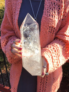 SOLD OUT ~ Reserved for Tiana ~ Final Payment 4 of 4 ~ Clear Quartz Crystal Large 5 lb. 14 oz. Generator ~ 11" Tall ~ Ancient Red Sand