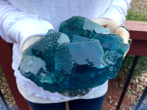 SOLD OUT ~ Reserved for Kerby ~ Payment 7 of 24 ~ Large 5 lb. ~ RARE Blue Fluorite Crystal Quartz Cluster ~ 6" Long ~ Ocean Blue