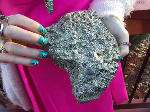 Pyrite Large 3 lb. 15 oz. Cluster ~ 5" Long ~ Crystal Goddess Reiki Collection ~ Ultra Sparkly Golden Meditation Stone Altar ~ Fast Shipping