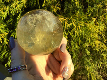 Load image into Gallery viewer, Citrine Crystal Ball Clear Quartz Large 11.9 oz. Sphere ~ 2&quot; Wide  Ultra Sparkling Yellow Rainbow Prism Inclusions ~ Big Altar Reiki Display