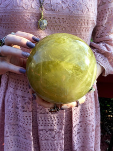 Citrine Quartz Large 9 Lb. Crystal Ball ~ 6" Wide Big Sparkling Sunshine Yellow Polished Sphere ~ Beautiful Colorful Phantom Rainbow Prisms