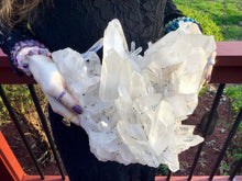 Load image into Gallery viewer, Lemurian Frosted Clear Quartz Large 12 Lb. Cluster ~ 11&quot; Long ~ Stunning Long Big Points ~ Rare Big Home Décor, Altar, Reiki Crystal Display