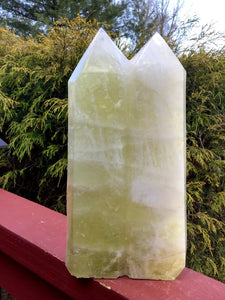 Citrine Crystal Quartz Double Generator Twin Flame Large 7 Lb. 9 oz. ~ Free Standing 10" Tall ~ Golden Clear Yellow Color Rainbow Inclusions