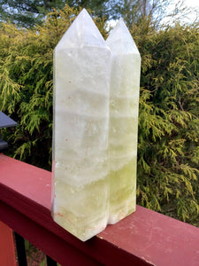 Citrine Crystal Quartz Double Generator Twin Flame Large 7 Lb. 9 oz. ~ Free Standing 10" Tall ~ Golden Clear Yellow Color Rainbow Inclusions