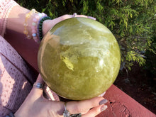 Load image into Gallery viewer, Citrine Quartz Large 9 Lb. Crystal Ball ~ 6&quot; Wide Big Sparkling Sunshine Yellow Polished Sphere ~ Beautiful Colorful Phantom Rainbow Prisms