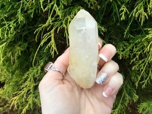 Elestial Frosted Quartz 4.4 oz. Crystal ~ 3 1/2" Tall ~ Golden Healer Sparkling Inclusions Reiki Meditation Handheld ~ Fast & Free Shipping