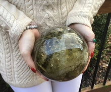 Load image into Gallery viewer, Citrine Crystal Ball 10 Lb. Large Ultra Clear Smokey Polished Sphere ~ 5&quot; Wide ~ Stunning, Transparent, Sparkling Inclusions ~ Fast Shipping
