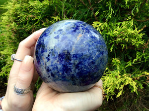 SOLD OUT ~ Reserved for June ~ Payment 3 of 8 ~ of Sodalite Large 3 lb. Crystal Ball ~ 4" Wide Royal Blue Polished Sphere ~