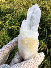 Load image into Gallery viewer, Elestial Lemurian Frosted Quartz 12 oz. Cluster ~ 4 1/2&quot; Tall ~ Stunning Long Big Points ~ Rare Home Décor, Altar, Reiki Crystal Display