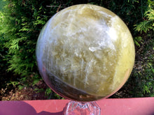 Load image into Gallery viewer, Smokey Citrine Crystal Ball Golden Banded Large 10 lb. 11 oz. Quartz Sphere  ~ 6&quot; Wide ~ Big Stunning, Shimmery, Sparkling Gold Inclusions