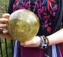 Load image into Gallery viewer, Citrine Crystal Ball Large 8 lb. 8 oz. Polished Quartz Sphere~ 5&quot; Wide ~ Big Sunshine Golden Yellow ~ Beautiful Reiki, Altar Display