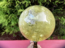 Load image into Gallery viewer, Citrine Crystal Ball Ultra Clear Quartz Large 14 oz. Sphere ~ 2&quot; Wide ~ Sparkling Yellow Rainbow Prism Inclusions ~ Altar, Reiki Display
