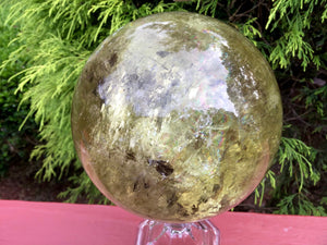 SOLD OUT ~ Reserved for J ~ Payment 3 of 22 ~ Large 5 Lb. 11 oz. ~ Citrine Quartz Crystal Ball ~ 4 1/2" Wide ~ Sparkling Sunshine Yellow