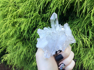 SOLD OUT ~ Reserved for J ~ Payment 6 of 8 ~ Large 6.7 oz.. ~ Ultra Sparkling Quartz Crystal Cluster ~ 3" Long ~ Big Water Clear Points