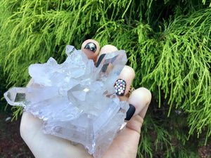 SOLD OUT ~ Reserved for J ~ Payment 6 of 8 ~ Large 6.7 oz.. ~ Ultra Sparkling Quartz Crystal Cluster ~ 3" Long ~ Big Water Clear Points