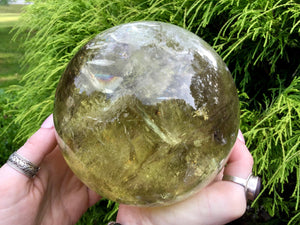 SOLD OUT ~ Reserved for J ~ Payment 3 of 22 ~ Large 5 Lb. 11 oz. ~ Citrine Quartz Crystal Ball ~ 4 1/2" Wide ~ Sparkling Sunshine Yellow