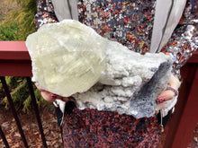Load image into Gallery viewer, Fluorite Clear Calcite Sparkling Crystal Quartz Large 11 lb. 12 oz. Cluster ~ 8&quot; Long ~ Rare Crystal Specimen ~ Big Reiki Mineral Display