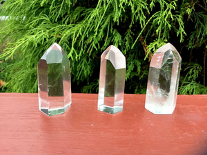 Quartz Crystal Trio Of 3 Ultra Clear 3.5 oz. Generators ~ 2&quot; Tall ~ Perfect For Gifting, Sharing ~  Beautiful Reiki, Altar Display