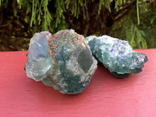 Load image into Gallery viewer, Fluorite Crystal Pair of Pocket or Altar Crystals ~ 4.7 oz. Total Weight 2 Gorgeous, Blue Green ~ Perfect for Meditation, Third Eye, Gifting