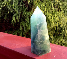 Load image into Gallery viewer, Fluorite Crystal Generator Large 1 Lb. 2 oz. Tower ~ 4 1/2&quot; Tall ~ Electric Glowing Blue &amp; Green Rainbow Color Inclusions ~ Fast Shipping
