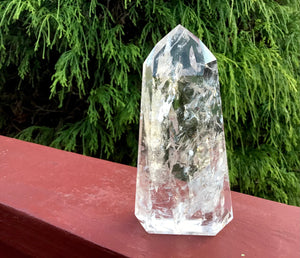 Clear Quartz Crystal 9.7 oz. Generator ~ 4 1/2" Tall ~ Ultra Sparkling Silver Flash Inclusions ~ Incredible Transparency ~ Beautiful Display