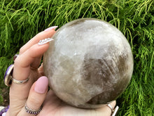 Load image into Gallery viewer, Smokey Citrine Crystal Ball Large 4 lb. 11 oz. Polished Sphere ~ 4&quot; Wide ~ Sparkling Golden Clear Rainbow Inclusions ~ Fast Free Shipping