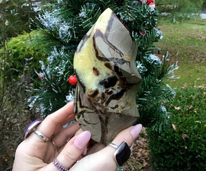 SOLD OUT ~ Reserved for Sharon ~ Payment 5 of 5 ~ Septarian Dragon Stone Large 2 Lb. 9 oz. Flame ~ 6" Tall ~ Sparkling Crystal Display