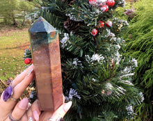 Load image into Gallery viewer, Bloodstone Jasper Crystal Generator Large 12.7 oz. Tower ~ Beautiful Swirling Red, Green and White ~ 4 1/2 &quot; Tall ~ Free &amp; Fast Shipping