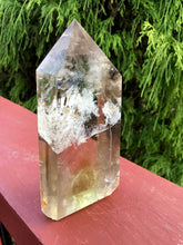 Load image into Gallery viewer, Citrine Generator Clear Quartz Crystal 8 oz. Tower ~ 4&quot; Tall Polished Point ~ Sparkling Phantoms Silver Inclusions ~ Fast &amp; Free Shipping
