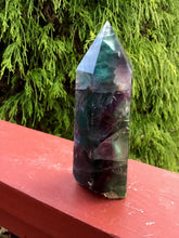 Load image into Gallery viewer, Fluorite Crystal Generator Large 1 Lb. Tower ~ 5&quot; Tall ~ Electric Glowing Blue &amp; Purple Rainbow Color Inclusions ~ Fast Free Shipping