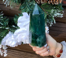 Load image into Gallery viewer, Fluorite Generator Large 1 Lb. 8 oz. Crystal ~ 5 1/2&quot; Tall ~ Electric Glowing Blue Green Rainbow Inclusions Metallic Flashes ~ Fast Shipping