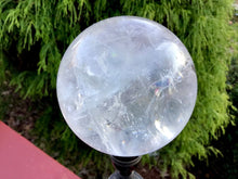 Load image into Gallery viewer, Clear Quartz 1 Lb. Crystal Ball ~ 2 1/2&quot; Wide Translucent Sphere ~ Red Sand Inclusions ~ Reiki, Altar, Feng Shui Display Fast Shipping