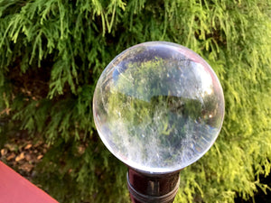 Clear Quartz Crystal Ball 7 oz. Polished Ultra Sparkling Sphere ~ 1 1/2" Wide ~ Big Beautiful Reiki, Altar Feng Shui Meditation Room Display