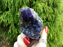 Load image into Gallery viewer, Fluorite Crystal Big 10 oz. Cluster ~ 3“ Long ~ Sparkling Deep Purple Crystals On Matrix ~ Sacred Geometry Formation ~ Fast &amp; Free Shipping