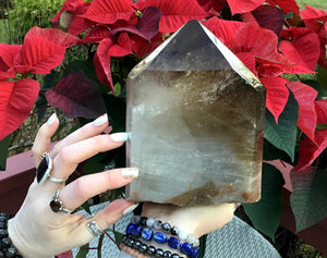 Smokey Citrine Generator Twin Flame Double Large 6 lb. 7 oz. Tower  ~ 6" Tall Crystal Pillar ~ Sparkling Rainbow Inclusions ~ Fast Shipping