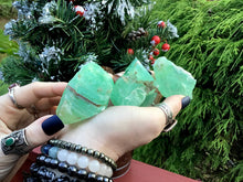 Load image into Gallery viewer, Calcite Trio of Green Crystals  ~ 9.5 oz. ~ Ultra Sparkly Luster ~ Perfect for Gifting ~ Colorful Altar Décor Display ~ Fast &amp; Free Shipping